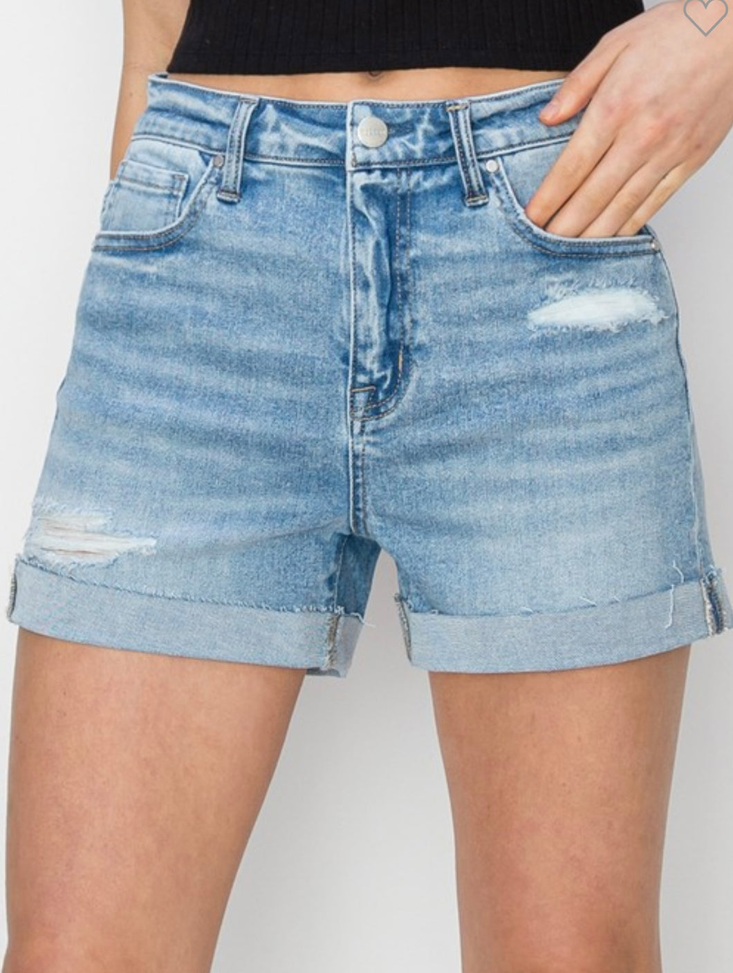 High Rise cuffed shorts