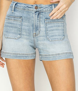 High Rise Patch pocket shorts