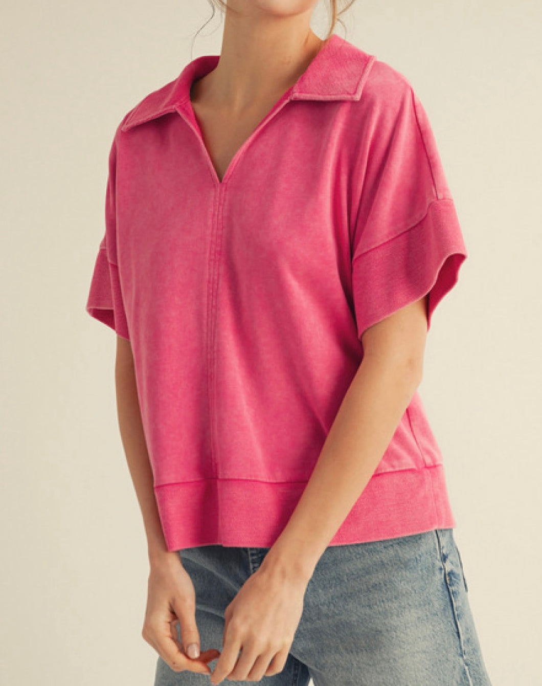 Dropped shoulder washed top