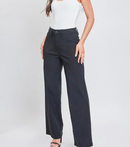 Hyperstretch High Rise Black Wide Leg Pants