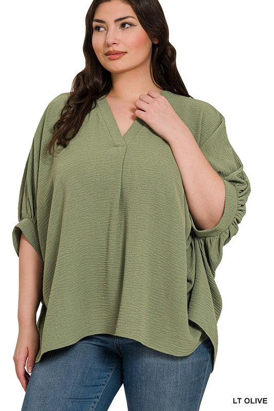 Light olive plus size top