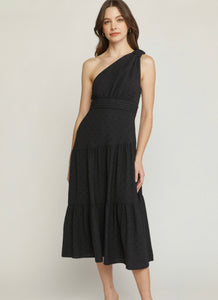 Black One Shoulder Summer Maxi