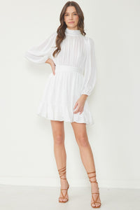 Off White Pleated Dina Dress